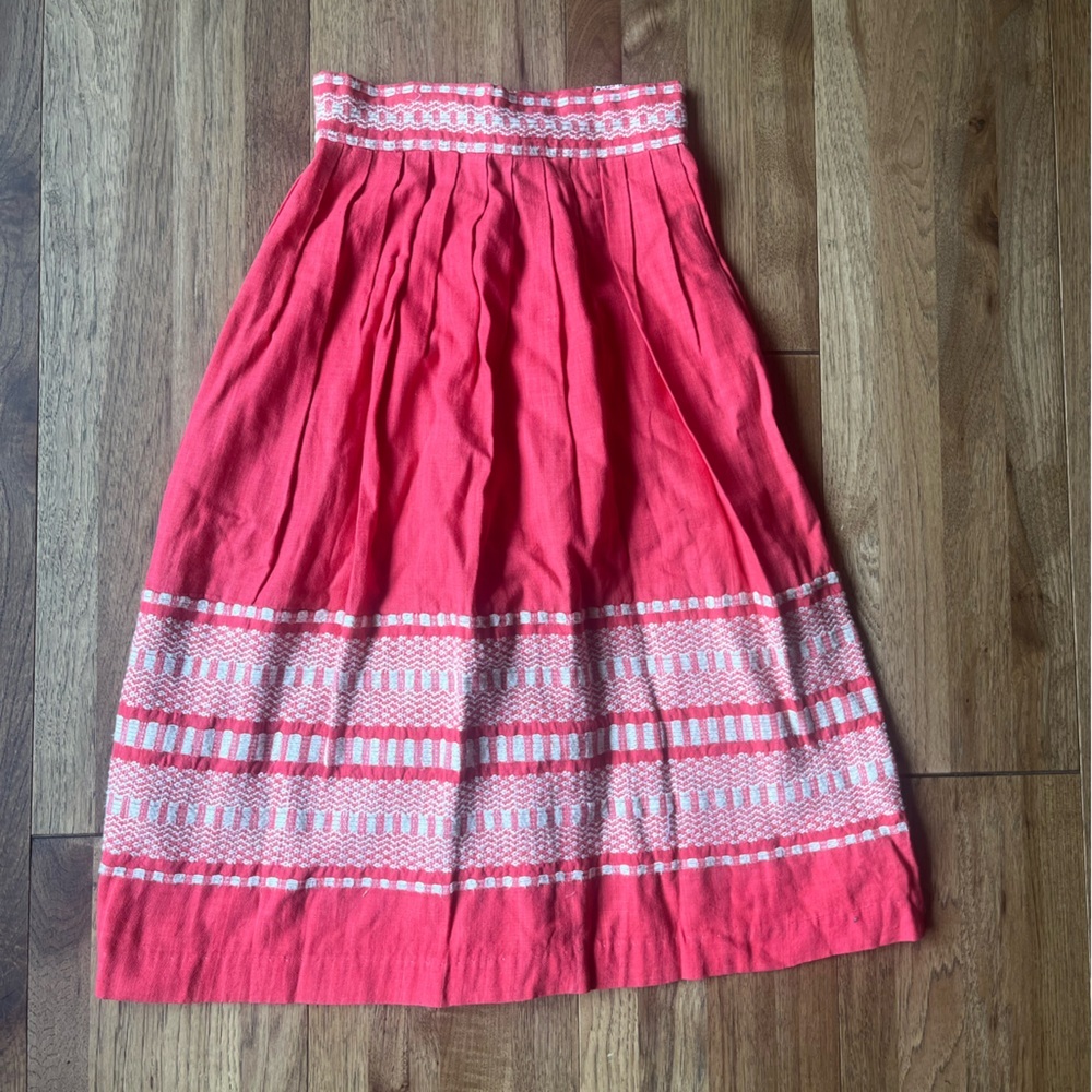 Vintage Embroidered Pink‎ Skirt No Size Boho Cottagecore Farmhouse 1950’s